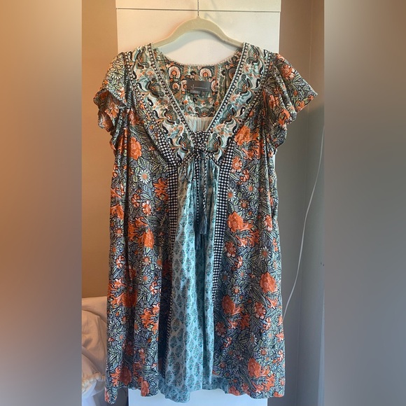 Anthropologie Floral Mini Swing Dress - Picture 2 of 8